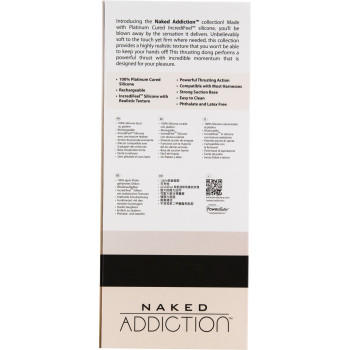 Фалоімітатор з пульсацією Naked ADDICTION Dominic 9″ Vanilla, пульт ДК, діаметр 4,2 см