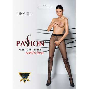 Колготки с открытым доступом, имитация ботфорт Passion TIOPEN 009 5 (20 den), black