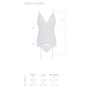 Корсет с пажами, трусики с ажурным декором и открытым шагом Passion URSULA CORSET S/M, white