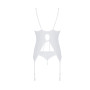 Корсет с пажами, трусики с ажурным декором и открытым шагом Passion URSULA CORSET XXL/XXXL, white