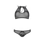 Комплект: бра, трусики с ажурным декором и открытым шагом Passion URSULA SET S/M, black