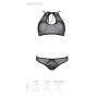 Комплект: бра, трусики с ажурным декором и открытым шагом Passion URSULA SET S/M, black
