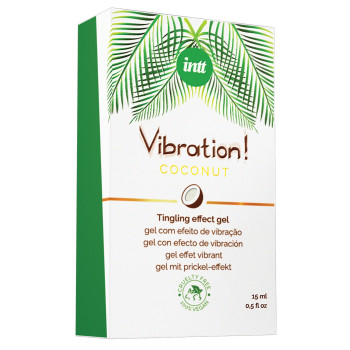 Жидкий вибратор Intt Vibration Coconut Vegan (15 мл),  очень вкусный, действует до 30 минут