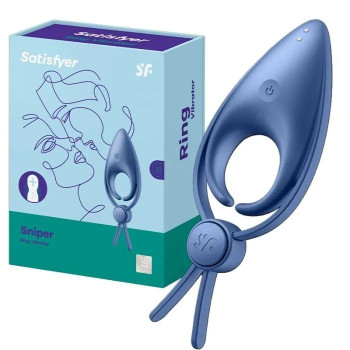 Эрекционное виброкольцо-лассо с регулировкой размера Satisfyer Sniper Blue