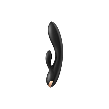 Смарт вибратор-кролик с двойным отростком Satisfyer Double Flex Black