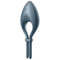 Эрекционное смарт-виброкольцо лассо с регулировкой размера Satisfyer Bullseye Dark Blue