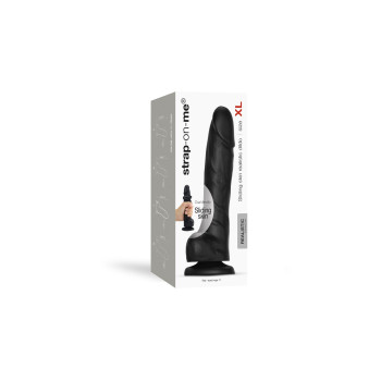 Реалистичный фаллоимитатор Strap-On-Me Sliding Skin Realistic Dildo Black XL, эффект подвижной кожи