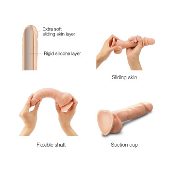 Реалистичный фаллоимитатор Strap-On-Me Sliding Skin Realistic Dildo Vanille L, эффект подвижной кожи