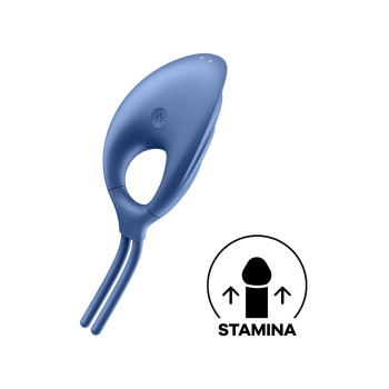 Ерекційне віброкільце-ласо Satisfyer Swordsman Blue, міцна фіксація, 10 режимів, потужний мотор
