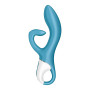 Вібратор-кролик із потрійним відростком Satisfyer Embrace me Turquoise, 2 мотори, діаметр 3,6 см