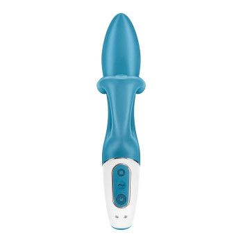 Вібратор-кролик із потрійним відростком Satisfyer Embrace me Turquoise, 2 мотори, діаметр 3,6 см