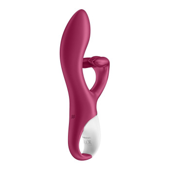 Вібратор-кролик із потрійним відростком Satisfyer Embrace me Berry, 2 мотори, діаметр 3,6 см