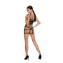 Бодистокинг-платье Passion BS089 black, мини, плетение в виде паутины