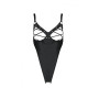 Боді з екошкіри Passion CELIN BODY L/XL, black, з доступом, відкритий