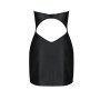 Мінісукня з екошкіри Passion CELINE CHEMISE L/XL, black, шнурівка, трусики в комплекті