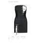 Мінісукня з екошкіри Passion CELINE CHEMISE L/XL, black, шнурівка, трусики в комплекті