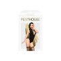 Боди Penthouse Hotter Than Hell XL Black, непрозрачное, вырезы, декольте, имитация шнуровки, чулки