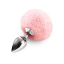 Металева анальна пробка М Art of Sex - Metal Butt plug Rabbit Tail Soft pink, діаметр 3,4 см