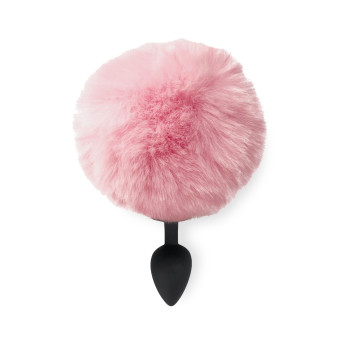 Силіконова анальна пробка М Art of Sex - Silicone Butt plug Rabbit Tail Pink, діаметр 3,5 см