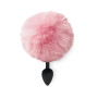 Силіконова анальна пробка М Art of Sex - Silicone Butt plug Rabbit Tail Pink, діаметр 3,5 см