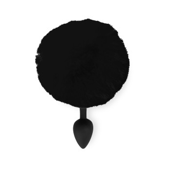 Силіконова анальна пробка М Art of Sex - Silicone Butt plug Rabbit Tail Black, діаметр 3,5 см
