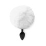 Силіконова анальна пробка М Art of Sex - Silicone Butt plug Rabbit Tail White, діаметр 3,5 см