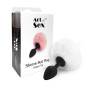 Силіконова анальна пробка М Art of Sex - Silicone Butt plug Rabbit Tail White, діаметр 3,5 см