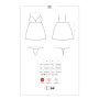 Сатиновий пеньюар із мереживом Obsessive 810-BAB-1 babydoll & thong S/M, чорний, пеньюар, танга
