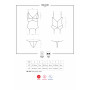 Сатиновий мереживний корсет Obsessive 810-COR-1 babydoll & thong S/M, чорний, корсет, танга