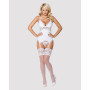 Сатиновый кружевной корсет Obsessive 810-COR-2 babydoll & thong S/M, белый, корсет, танга