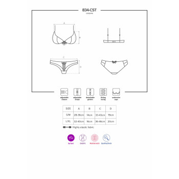 Еротичний костюм медсестри Obsessive 834-CST-6 L/XL, біло-блакитний