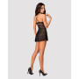 Еротичний мереживний комплект із сіточкою Obsessive 838-BAB-1babydoll & thong black S/M