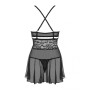 Еротичний мереживний комплект із сіточкою Obsessive 838-BAB-1babydoll & thong black S/M