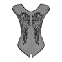 Бодистокинг из крупной сетки с кружевом Obsessive B112 teddy XL/XXL, черный, с доступом