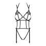 Боді зі стреп із доступом Obsessive Badossa crotchless teddy L/XL, чорний
