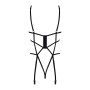 Боді зі стреп із доступом Obsessive Badossa crotchless teddy L/XL, чорний