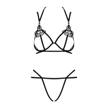 Эротический комплект из стреп Obsessive Badossa 2-pcs set L/XL, черный, с доступом