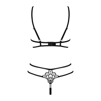Эротический комплект из стреп Obsessive Badossa 2-pcs set L/XL, черный, с доступом