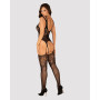 Бодистокинг Obsessive Bodystocking F237 S/M/L, растительное плетение, имитация чулок