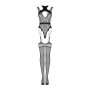 Ажурний бодістокінг з отворами Obsessive Bodystocking G327 black S/M/L, комбінезон, з доступом