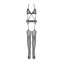 Сетчатый бодистокинг с имитацией топа, пояса и чулок Obsessive Bodystocking N108 S/M/L, черный