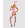 Еротичний костюм зайчика Obsessive Bunny suit 4 pcs costume pink L/XL, рожевий, топ з підв’язками
