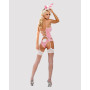 Еротичний костюм зайчика Obsessive Bunny suit 4 pcs costume pink L/XL, рожевий, топ з підв’язками