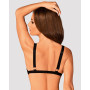 Кружевной бюстгальтер с треугольной чашкой Obsessive Estiqua bra M/L, черный, широкие лямки