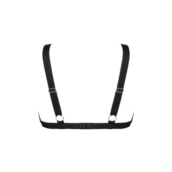 Кружевной бюстгальтер с треугольной чашкой Obsessive Estiqua bra M/L, черный, широкие лямки