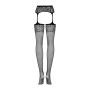 Сетчатые чулки-стокинги с имитацией гартеров Obsessive Garter stockings S500 S/M/L, черные