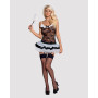 Эротический костюм горничной с юбкой Obsessive Housemaid 5 pcs costume L/XL, черно-белый, топ с подв