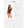 Полупрозрачный набор с украшениями Obsessive Ivannes top & thong S/M, черный, топ и танга