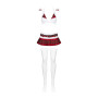 Эротический костюм школьницы с мини-юбкой Obsessive Schooly 5pcs costume L/XL, бело-красный, топ, юб