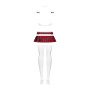 Эротический костюм школьницы с мини-юбкой Obsessive Schooly 5pcs costume L/XL, бело-красный, топ, юб